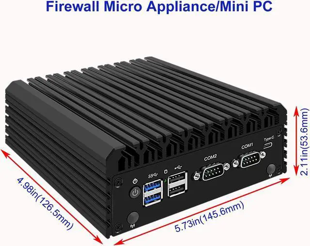 Alt view image 2 of 5 - ZHIANN Micro Firewall Appliance, Inter J6413 Fanless Firewall Mini PC, 5 Inter 2.5Gbe I226-V Ports, Support AES-NI Soft Router PC VPN OPNsense Proxmox, 8GB RAM 128GB SSD