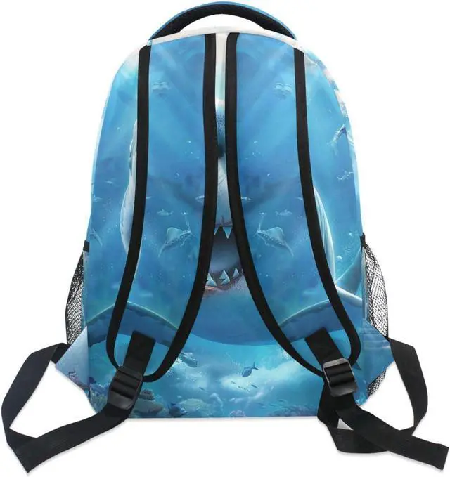 Alt view image 5 of 5 - ZOEO Shark Blue Backpacks 3rd 4th 5th Grade School Bookbags Travel Laptop Daypack Bag Purse for Boys Girls Teens, Large, p203c237s337