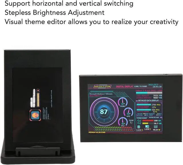 Alt view image 2 of 5 - Zopsc 3.5 Inch 1080P FHD Portable Laptop Monitor Second Screen with Protective Cover, Speakers, USB C Travel Monitor for PC, Phone, for PS5, for Switch