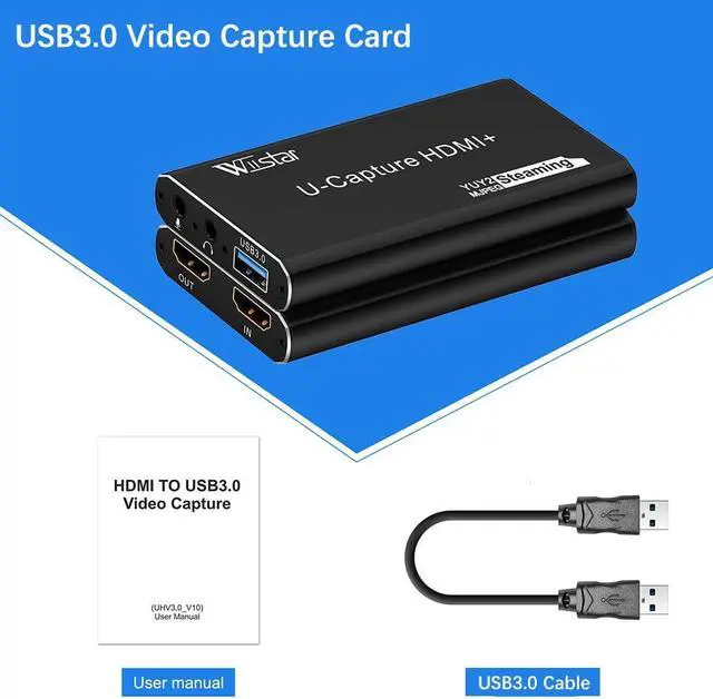 Alt view image 3 of 5 - Wiistar Video Game Capture Card 1080P60fps HDMI to USB 3.0 Live Streaming Video Audio Capture Device with HDMI Loopout Game Recording for Windows Mac OS Linus