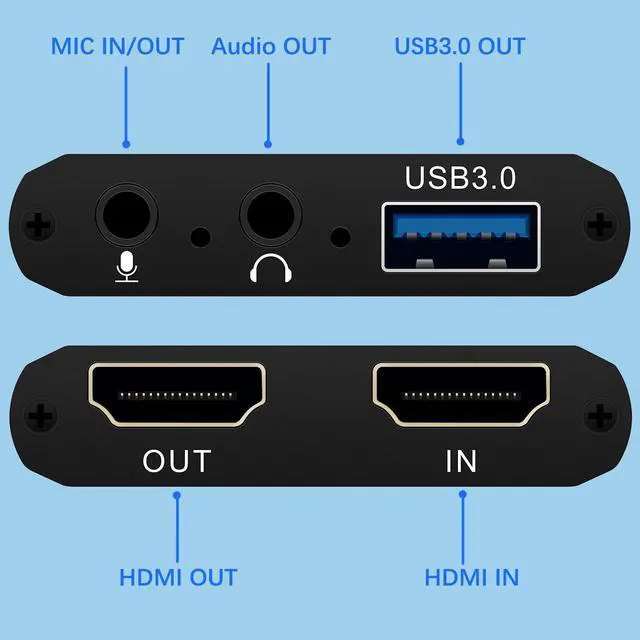 Alt view image 5 of 5 - Wiistar Video Game Capture Card 1080P60fps HDMI to USB 3.0 Live Streaming Video Audio Capture Device with HDMI Loopout Game Recording for Windows Mac OS Linus