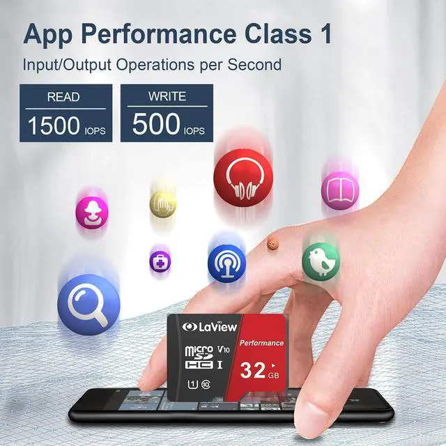 Alt view image 5 of 5 - LaView 32GB Micro SD Card 3 Pack, Micro SDXC UHS-I Memory Card  95MB/s,633X,U1,C10, Full HD Video V10, A1, FAT32, High Speed Flash TF Card P500 for Computer with Adapter/Phone/Tablet/PC