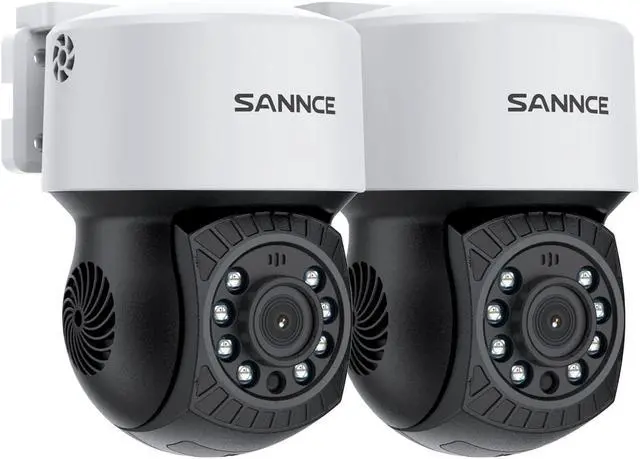 Main image of SANNCE 2 Pack 1080P PT Dome Camera, Pan/Tilt Digital Zoom Outdoor Security Camera 2MP, 30M Night Vision for Analog CCTV Surveillance System, Remote Access