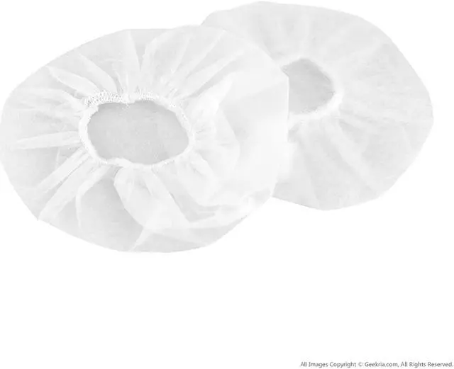 Alt view image 4 of 5 - Geekria 500 Pairs Disposable Headphone Covers Compatible with Over-Ear and MRI Headsets, Stretchable Sanitary Ear Pads, Hygienic Earcup Cushion Protectors (M/White)