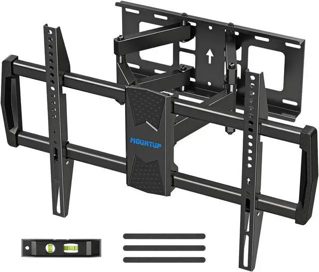 Alt view image 2 of 5 - MOUNTUP MU0028 Full Motion TV Wall Mount for 42-82 Inches TVs & MU0057 Long Arm Full Motion TV Wall Mount for 26-55 Inches TVs Bundle