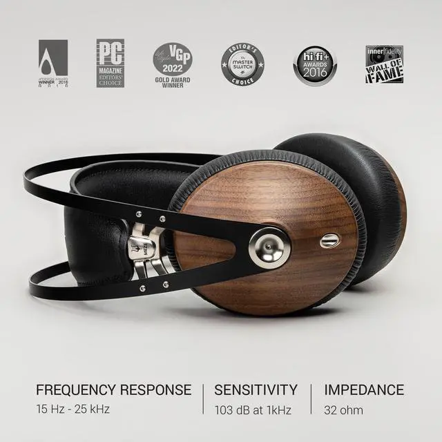 Alt view image 2 of 5 - MEZE AUDIO | 99 Classics Walnut Silver | Wooden Closed-Back Headphones for Audiophiles | Gaming | Podcasts | Home Office | Wired Over-Ear Headphones with Mic and Self Adjustable Headband