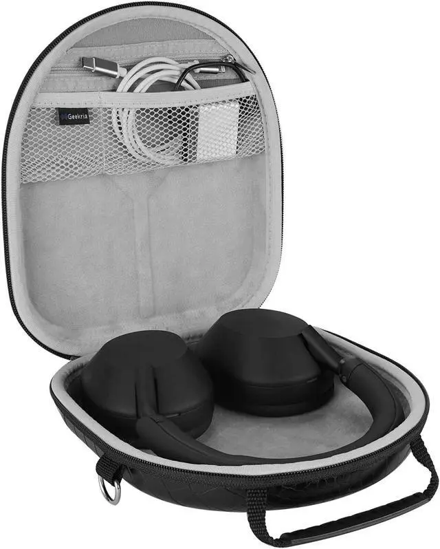 Alt view image 3 of 5 - Geekria Shield Headphones Case Compatible with Sony WH-XB920N/XB900N/1000XM5/1000XM4, Replacement Hard Shell Travel Carrying Bag with Cable Storage (Black)