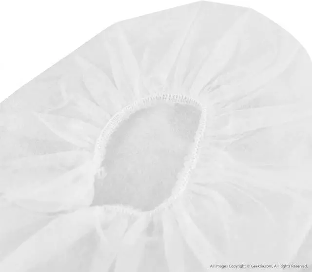 Alt view image 3 of 5 - Geekria 100 Pairs Disposable Headphone Covers for Over-Ear and MRI Headsets, Stretchable Sanitary Ear Pads, Hygienic Earcup Cushion (M/White)