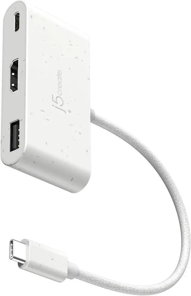 Main image of j5create USB-C to HDMI & USB Type-A with Power Delivery(Eco-Friendly) with 4K HDMI, USB-A 5Gbps, PD 100W Charging | Compatible with MacBook Pro,Chromebook,HP, Samsung and more Type-C Devices(JCA379EW)