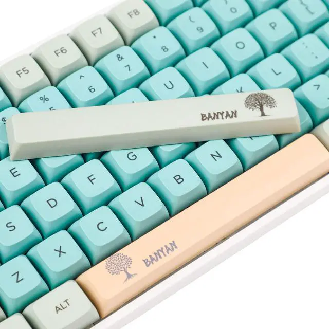 Alt view image 4 of 5 - YMDK Banyan Keycaps 126 Key Dye Sub ZDA PBT Keycap Similar to XDA Keycap Dye Sub for MX Keyboard 104 87 GK61 96 84 GK64 68 Key caps (126 Banyan)