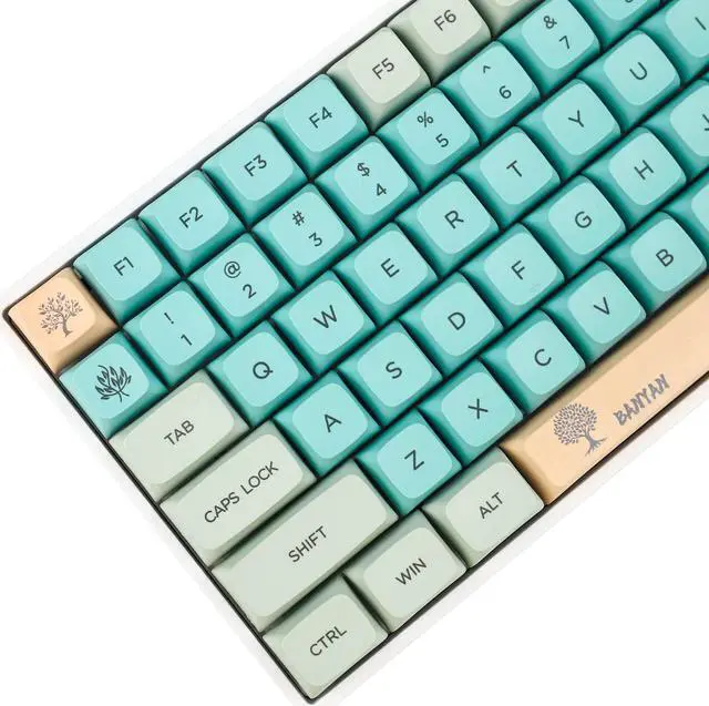 Main image of YMDK Banyan Keycaps 126 Key Dye Sub ZDA PBT Keycap Similar to XDA Keycap Dye Sub for MX Keyboard 104 87 GK61 96 84 GK64 68 Key caps (126 Banyan)