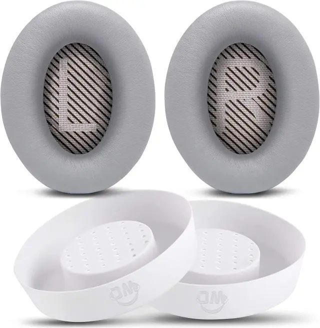 Main image of WC Earpads and SweatZ Protective Ear Covers Compatible with Bose QC35 & QC35ii(QuietComfort 35) | Silver & White