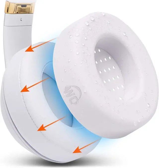 Alt view image 3 of 5 - WC Earpads and SweatZ Protective Ear Covers Compatible with Bose QC35 & QC35ii(QuietComfort 35) | Silver & White
