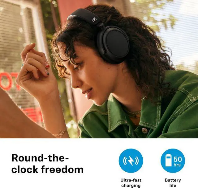 Alt view image 3 of 5 - Sennheiser ACCENTUM Plus Wireless Bluetooth Headphones - Quick-Charge Feature, 50-Hr Battery Playtime, Adaptive Hybrid ANC, Sound Personalization, Touch Controls, Black