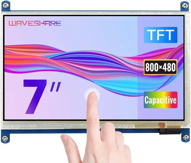 Main image of Waveshare 7inch HDMI LCD B for Various Systems Raspberry Pi/Raspberry Pi 3 Model B+ 800x480 Rev3.1 Capacitive Touch Screen LCD Display HDMI Interface.