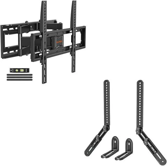 Main image of YD1001 L Listed TV Mount for Most 26-65 Inch TVs, YD5010 Soundbar Mount, Sound Bar TV Bracket, for Mounting Above or Under TV, Fits Most Sound Bars Up to 15 Lbs