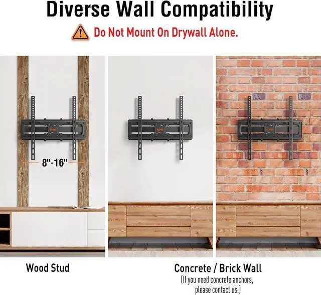 Alt view image 3 of 5 - YD1001 L Listed TV Mount for Most 26-65 Inch TVs, YD5010 Soundbar Mount, Sound Bar TV Bracket, for Mounting Above or Under TV, Fits Most Sound Bars Up to 15 Lbs