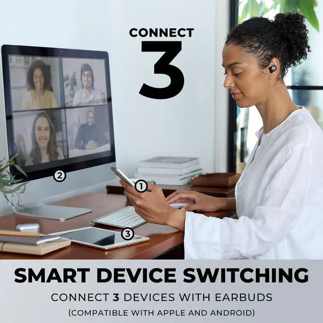 Alt view image 4 of 5 - Technics HiFi True Wireless Multipoint Bluetooth Earbuds II, Active Noise Cancelling, 3 Device MultiPoint Connectivity, Impressive Call Quality, LDAC Compatible, EAH-AZ40M2-K (Black)