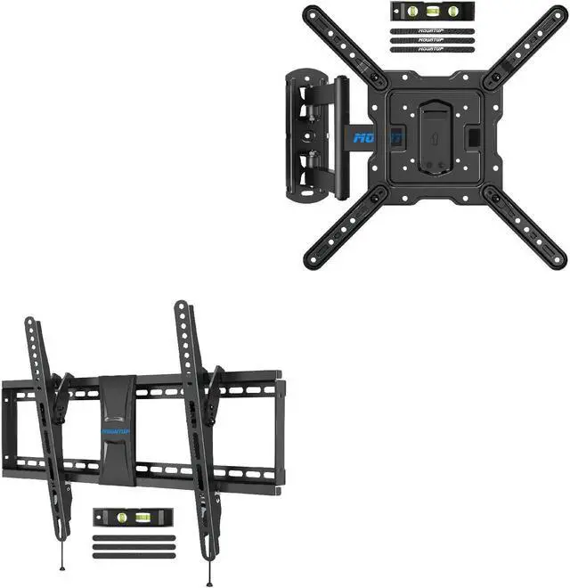 Main image of MOUNTUP Tilting TV Wall Mount for 37-70 Inches TVs & Full Motion TV Mount for 26-55 Inches TVs Bundle