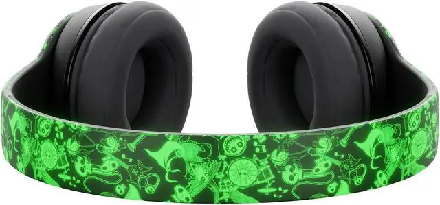 Alt view image 5 of 5 - iJoy Disney Nightmare Before Christmas Glow in The Dark Bluetooth Headphones Over Ear, Wireless and Wired Foldable Headset Built-in Microphone - Tim Burton Jack Skellington & Sally - Adults Kids