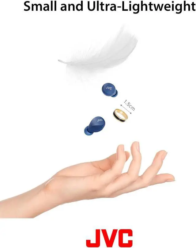 Alt view image 4 of 5 - JVC Compact and Lightweight Gumy Mini True Wireless Earbuds Headphones, Long Battery Life (up to 23 Hours), Sound with Neodymium Magnet Driver, Water Resistance (IPX4) - HAA6TA (Blue)