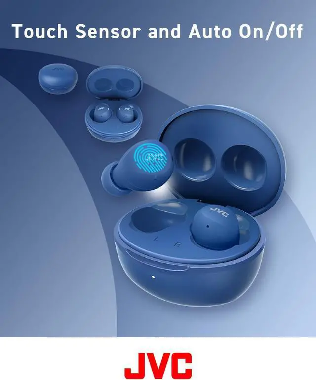 Alt view image 2 of 5 - JVC Compact and Lightweight Gumy Mini True Wireless Earbuds Headphones, Long Battery Life (up to 23 Hours), Sound with Neodymium Magnet Driver, Water Resistance (IPX4) - HAA6TA (Blue)