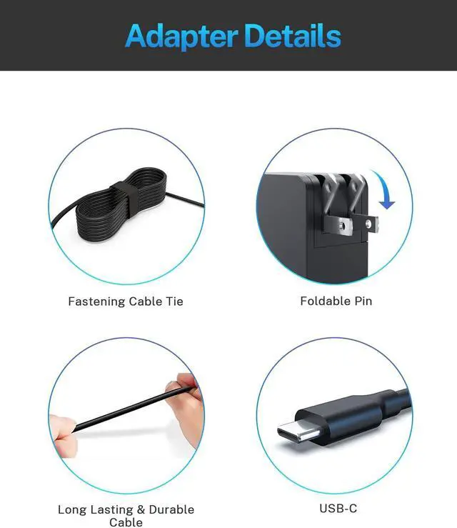 Alt view image 3 of 5 - 65W AC Charger Fit for Samsung Galaxy Book Flex Ion 15.6 13.3 NP950QCG NP930QCG NP950XCJ NP930XCJ K01US K02US W18-065N1E Galaxy Book NP750TDA-XD2US Chromebook XE930QCA Laptop Power Adapter Supply Cord