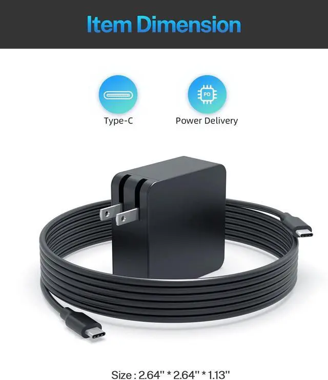 Alt view image 2 of 5 - 65W AC Charger Fit for Samsung Galaxy Book Flex Ion 15.6 13.3 NP950QCG NP930QCG NP950XCJ NP930XCJ K01US K02US W18-065N1E Galaxy Book NP750TDA-XD2US Chromebook XE930QCA Laptop Power Adapter Supply Cord