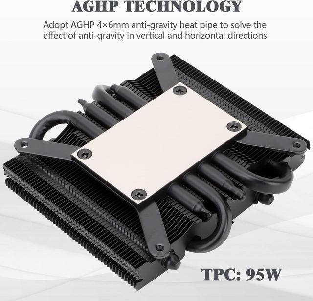 Alt view image 2 of 5 - Thermalright AXP90 X36 Black Low Profile CPU Cooler, with 92mm TL-9015B Slim PWM Fan, ITX CPU Cooler, AGHP Technology, 36mm Height,for AMD AM4 AM5/Intel 1150/1151/1155/1851/1200/1700(AXP90 X36 Black)