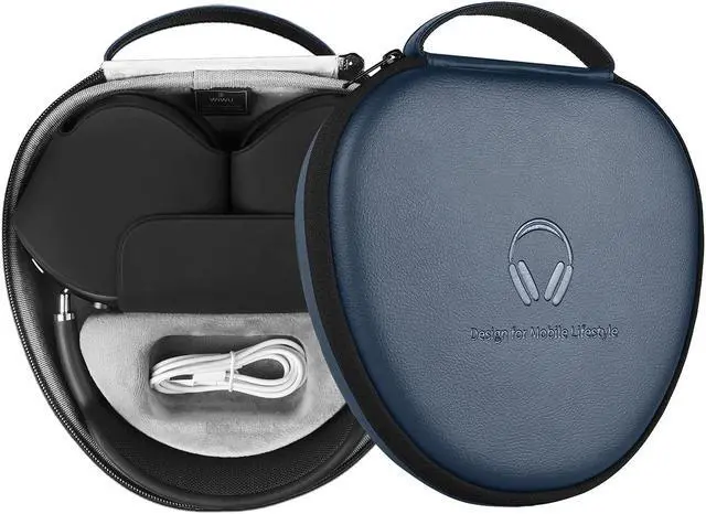 Main image of for Apple AirPods Max Case Accessory: WIWU AirPod Max Case with Sleep Mode | Airpod Max Accessories for Apple Headphones | Ultra-Slim Travel Carrying Case | Portable Storage Bag | Blue