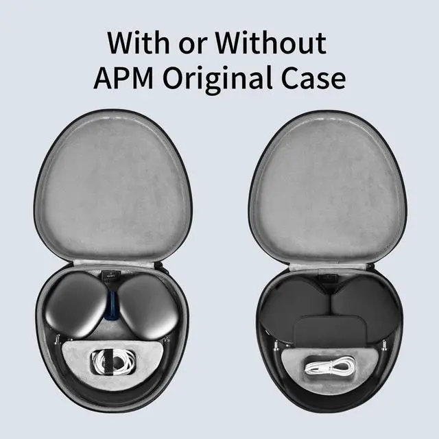 Alt view image 5 of 5 - for Apple AirPods Max Case Accessory: WIWU AirPod Max Case with Sleep Mode | Airpod Max Accessories for Apple Headphones | Ultra-Slim Travel Carrying Case | Portable Storage Bag | Blue