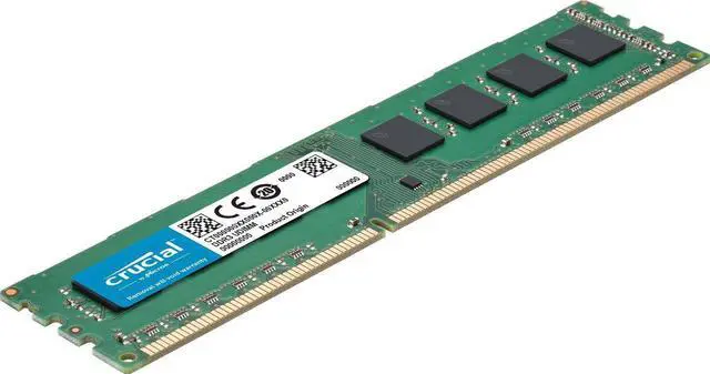 Alt view image 2 of 5 - Crucial 8GB Single DDR3/DDR3L 1600 MT/s (PC3-12800) DR x8 ECC UDIMM 240-Pin Memory - CT102472BD160B