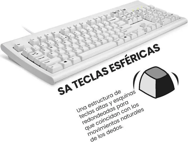 Alt view image 5 of 5 - Perixx PERIBOARD-106 USB Keyboard - High Performance - High Curved Keys - Full-Size with Numeric Keyboard - Black - QWERTY Spanish