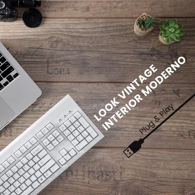 Alt view image 4 of 5 - Perixx PERIBOARD-106 USB Keyboard - High Performance - High Curved Keys - Full-Size with Numeric Keyboard - Black - QWERTY Spanish