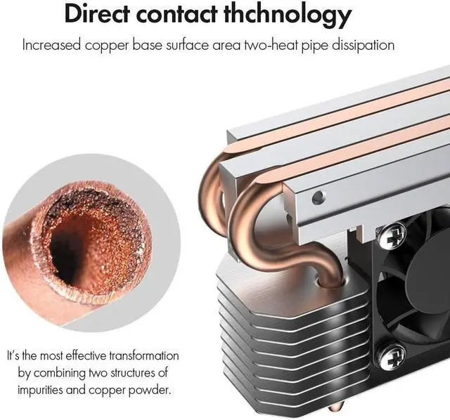 Alt view image 3 of 5 - ineo M.2 2280 PCIe 5 SSD Rocket Heatsink Built-in Cooling Fan [M3]