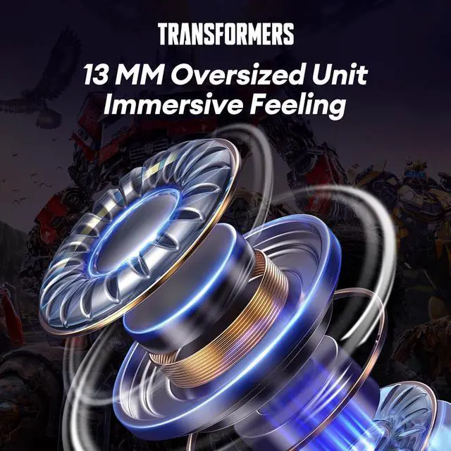 Alt view image 2 of 5 - Transformers TF-T01 True Wireless Earbuds Wireless Bluetooth 5.4 Ear Buds Deep Bass Sound Earbud with Smart Noise Cancelling Mic IPX5 Waterproof in Ear Earphones for Android iOS Blue Optimus Prime