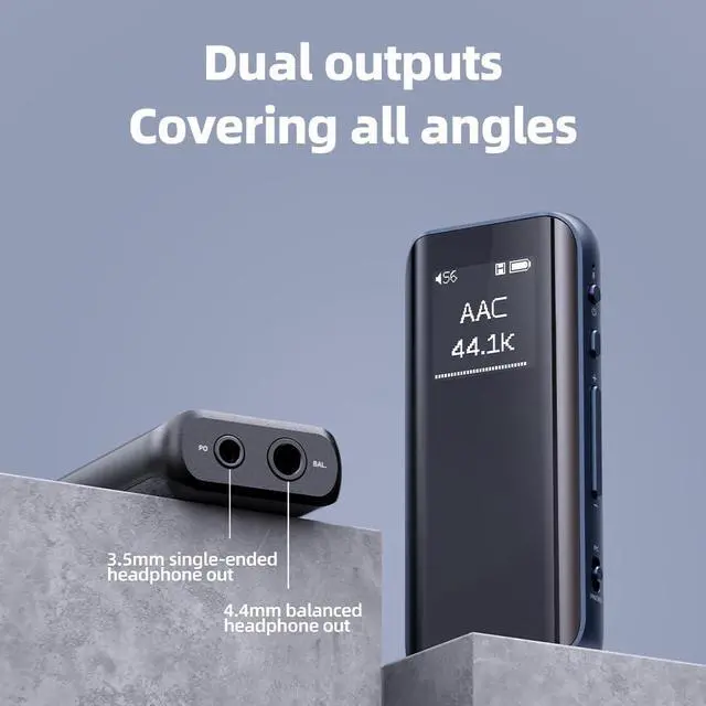 Alt view image 5 of 5 - FiiO BTR15 Headphone Amps Bluetooth 5.1 Receiver High Resolution 384K/32Bit Native DSD256 USB DAC Supports LDAC/aptX HD/MQA for Smartphones/PC/Car/Home Audio (Blue)