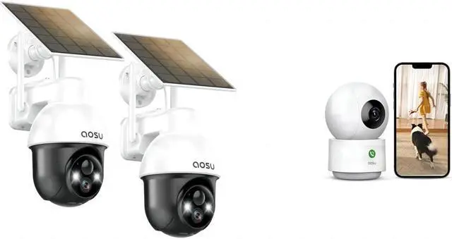 Main image of AOSU 2K Security Camera Indoor Solar Camera Security Outdoor