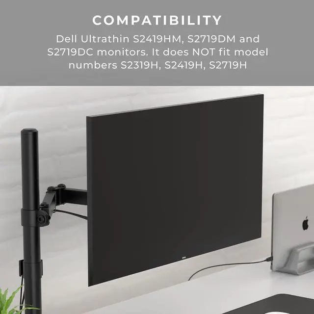 Alt view image 2 of 5 - HumanCentric VESA Mount Adapter Compatible with Ultrathin Dell Monitors, VESA Monitor Bracket, VESA Adapter for Dell S2419HM, S2719DM and S2719DC Monitors, Does not fit Dell S2319H, S2419H, S2719H