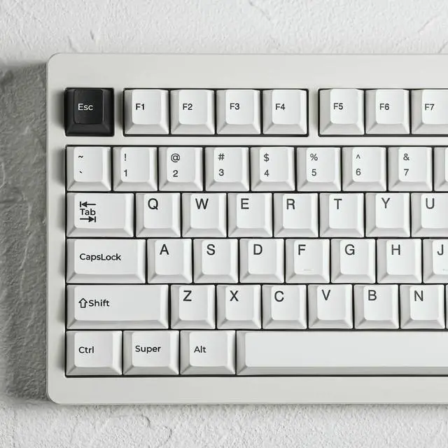Alt view image 5 of 5 - Generic Arctic Keycaps 145 Keys, PBT Custom Keycap Set, Minimalist Style White on Black Cherry Profile Keyboard Keycaps for 61/64/87/104/108 Cherry Mx Switches Mechanical Keyboard (White)