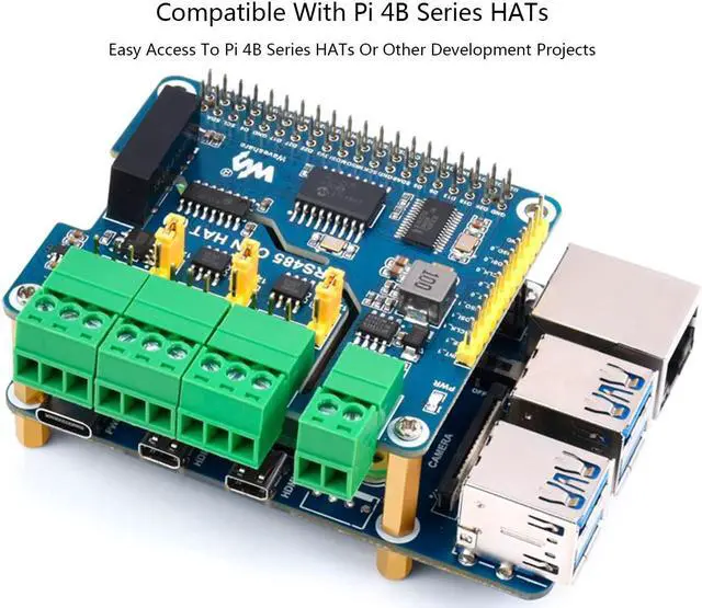 Alt view image 5 of 5 - Compute Module 4 to Raspberry Pi 4 Adapter, Connect CM4 to Replace Raspberry Pi 4B, Alternative for Pi 4,Onboard 4-ch USB 3.0,RJ45 Gigabit Ethernet Port,PoE Header,Compatible with Pi 4B Series HATs
