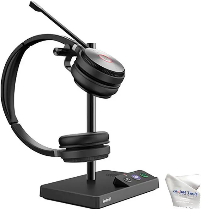 Main image of Global Teck Worldwide GTW Yealink WH62 Duo Stereo (Teams Certified) Headset, Connects to Deskphone, PC/Mac, Softphones - Works with Teams, Zoom, RingCentral, 8x8, Vonage, with Microfiber Included