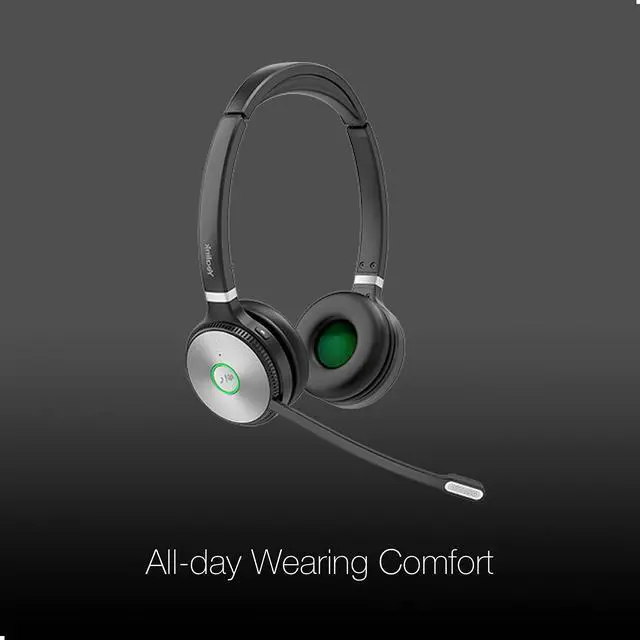 Alt view image 2 of 5 - Global Teck Worldwide GTW Yealink WH62 Duo Stereo (Teams Certified) Headset, Connects to Deskphone, PC/Mac, Softphones - Works with Teams, Zoom, RingCentral, 8x8, Vonage, with Microfiber Included