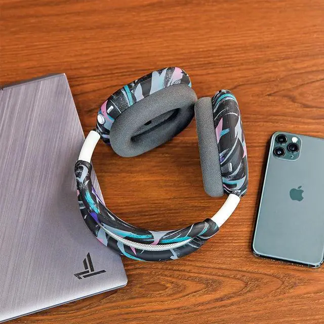 Alt view image 3 of 5 - WC Sweatz, Shellz, and Bandz Protective Covers Bundle for Airpods Max Headphones by Wicked Cushions | 90's Black