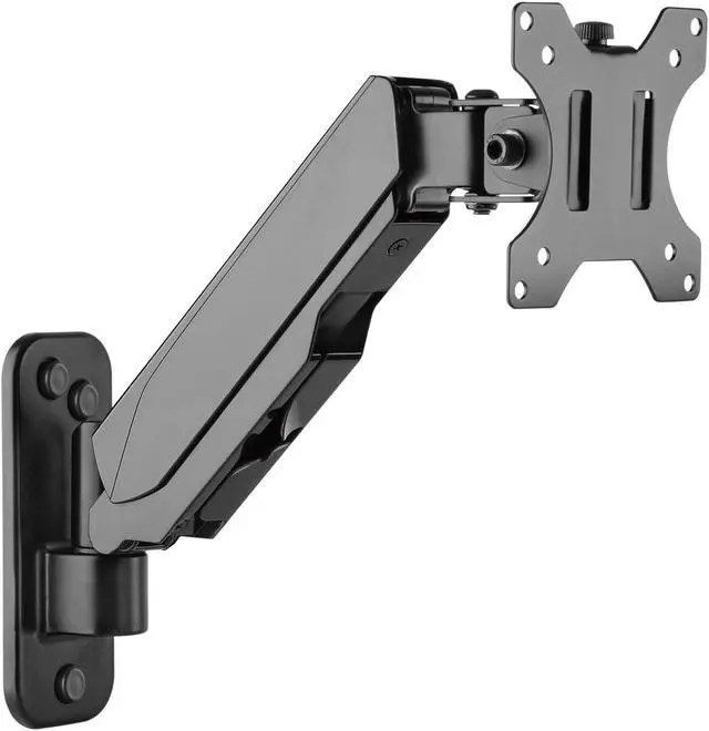 Main image of SIIG Aluminum Gas Spring Full Motion Ergonomic Single Arm Monitor Wall Mount - Heavy Duty Holds 17" to 32" Screen, up to 19.8 lbs - Single VESA 75/100m