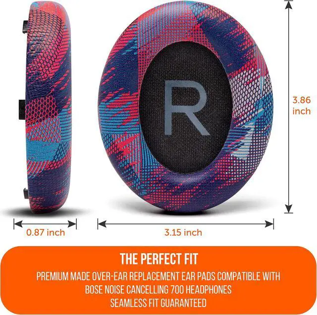 Alt view image 5 of 5 - WC Wicked Cushions Upgraded Replacement Ear Pads for Bose 700 Noise Cancelling Headphones (NC700) - Softer PU Leather, Luxurious Memory Foam, Added Thickness, Extra Durable Ear Cushions |(Speed Racer)
