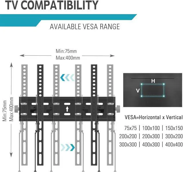 Alt view image 3 of 5 - MOUNTUP Tilting TV Wall Mount for 26-55 Inch TVs & TV Mounting Hardware Kit