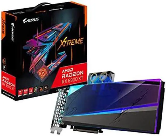 Main image of GIGABYTE AORUS Radeon RX 6900 XT Xtreme WATERFORCE WB 16G Graphics Card, WATERFORCE Water Block Cooling System, 16GB 256-bit GDDR6, GV-R69XTAORUSX WB-16GD Video Card