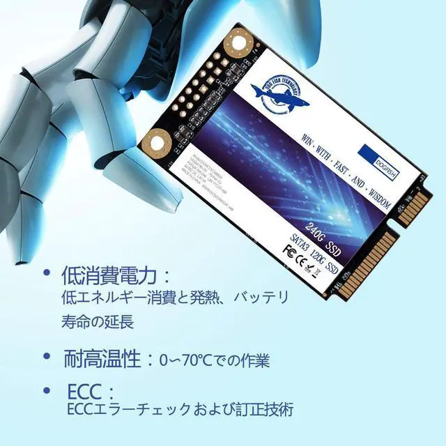 Alt view image 2 of 5 - Dogfish Msata 256GB Internal Solid State Drive Mini Sata SSD Disk
