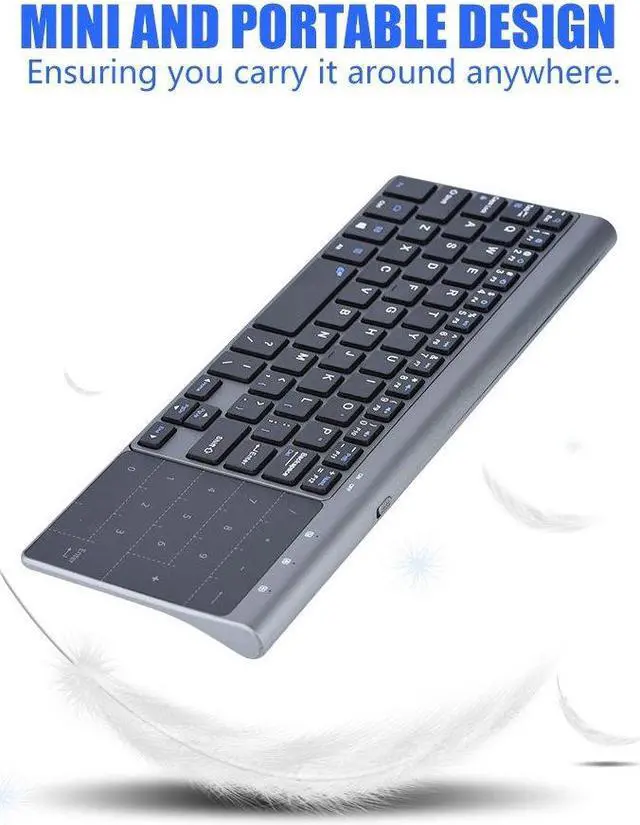 Alt view image 5 of 5 - 2.4Ghz Mini Wireless Keyboard with Touchpad Numeric Keypad Portable Ultrathin Remote Keyboard Mouse Combo
